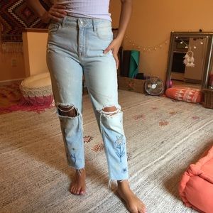 ripped mom jeans zara